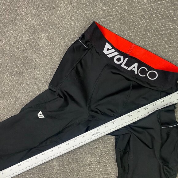 Wolaco Fulton Compression Pants Men's Medium Black Tights Leggings Running Base - Picture 11 of 12